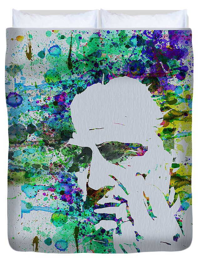 Godfather Duvet Cover featuring the painting Godfather Watercolor by Naxart Studio
