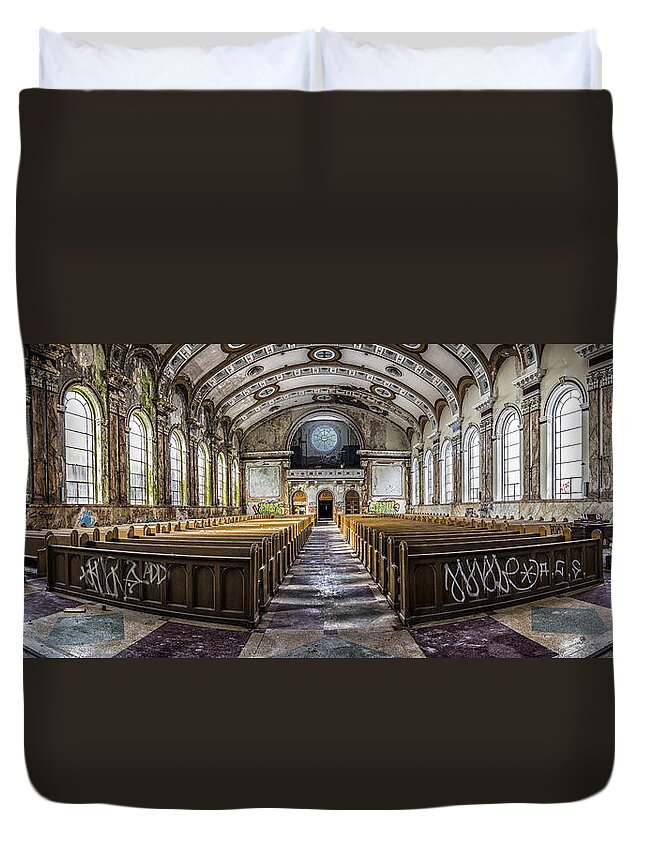 Panorama Duvet Cover featuring the photograph God's perspective by Rob Dietrich