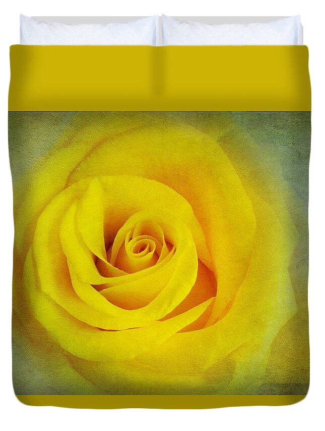 Yellow Rose Duvet Cover featuring the photograph Gold Moon by Marina Kojukhova