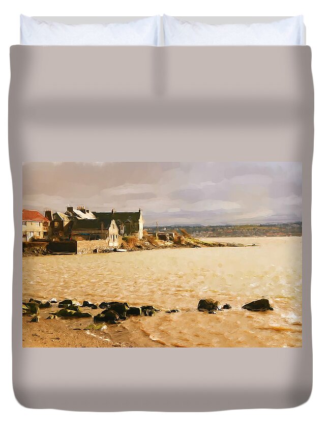 North Queensferry Duvet Cover featuring the digital art Golden afternoon by Elena Perelman