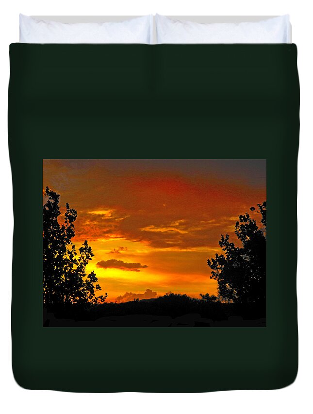 Sunrise Duvet Cover featuring the photograph Golden Dawn by Mark Blauhoefer
