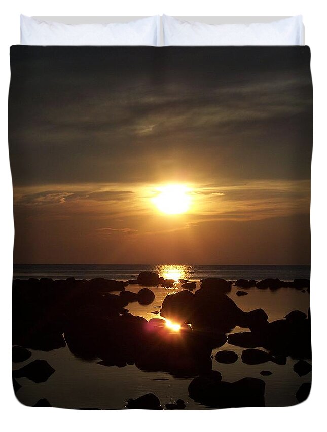 Nature Duvet Cover featuring the photograph Golden Dusk by Michelle Miron-Rebbe