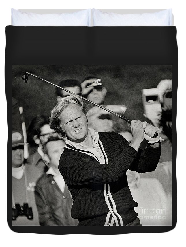 Jack Nicklaus Duvet Cover featuring the photograph Golfer Jack William Nicklaus born January 21 1940 nicknamed The Golden Bear by Monterey County Historical Society