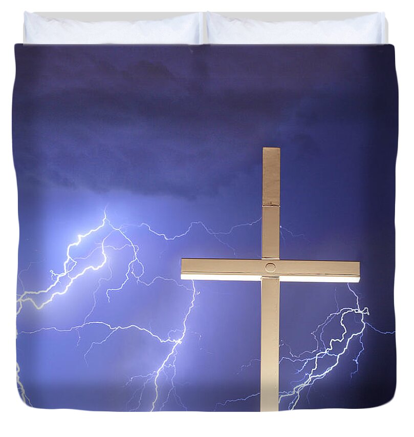 Lightning Duvet Cover featuring the photograph Good Friday by James BO Insogna