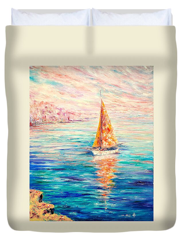 Contemporary Impressionism Duvet Cover featuring the painting Good Morning Beautiful by Helen Kagan
