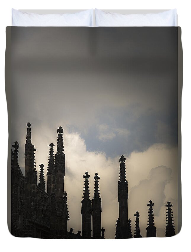Abandoned Duvet Cover featuring the photograph Gothic pinnacles by Maria Heyens