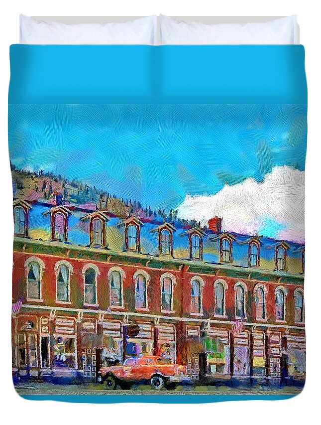 Shop Duvet Cover featuring the painting Grand Imperial Hotel by Jeffrey Kolker