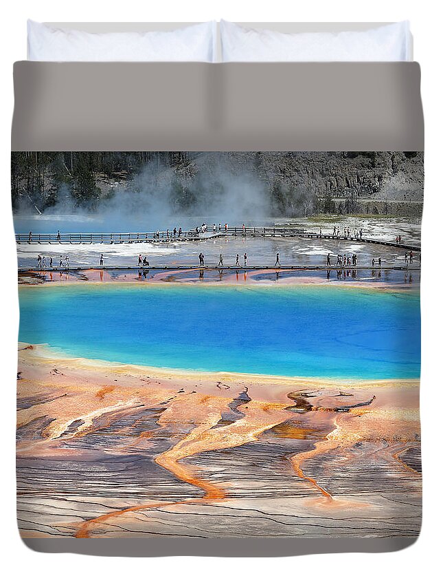 Tranquility Duvet Cover featuring the photograph Grand Prismatic by Lv Photography