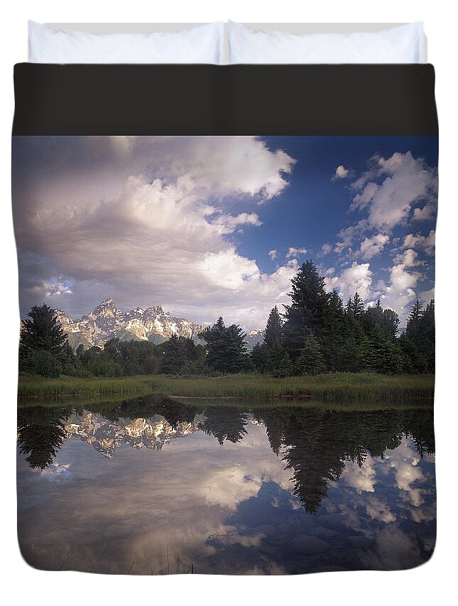Feb0514 Duvet Cover featuring the photograph Grand Teton Rang Grand Teton Np Wyoming by Tim Fitzharris