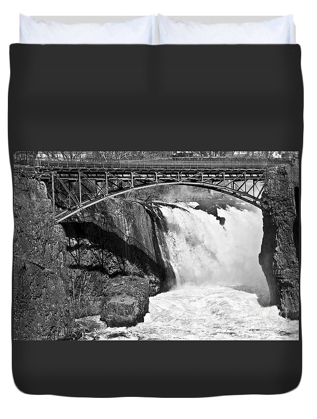 Great Falls Duvet Cover featuring the photograph Great Falls in Paterson NJ by Anthony Sacco