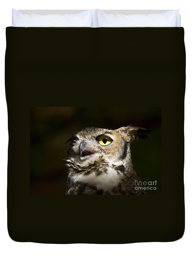 Owl Duvet Cover featuring the photograph Great Horned Owl by John Greco