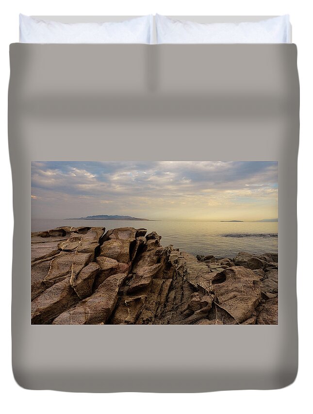 Tranquility Duvet Cover featuring the photograph Great Salt Lake by R.nial.bradshaw