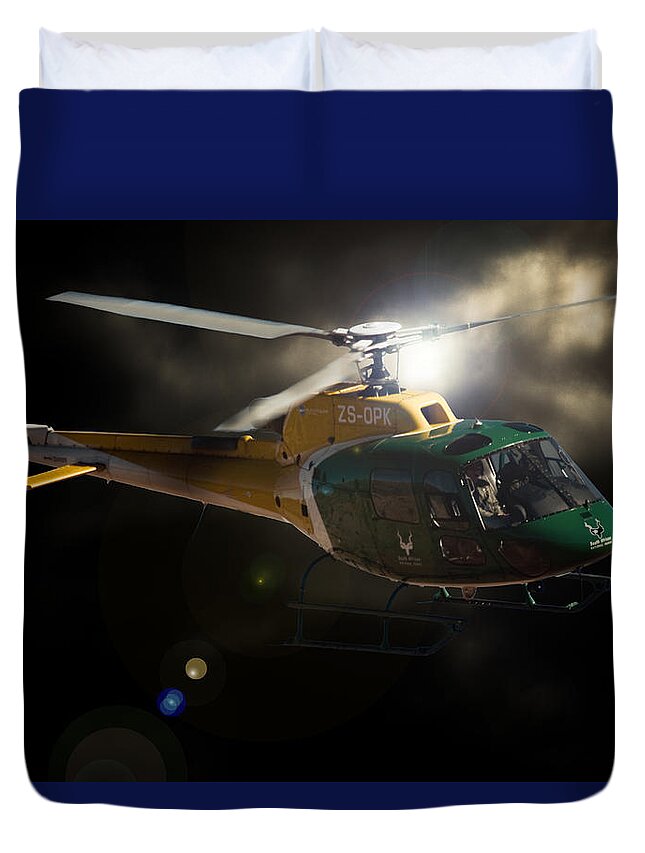 Aviation Duvet Cover featuring the photograph Green and Yellow by Paul Job