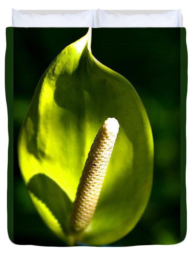 Green Duvet Cover featuring the photograph Green Anthurium by Will Wagner