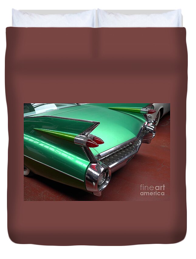 Green Car Duvet Cover featuring the photograph Green by Milena Boeva