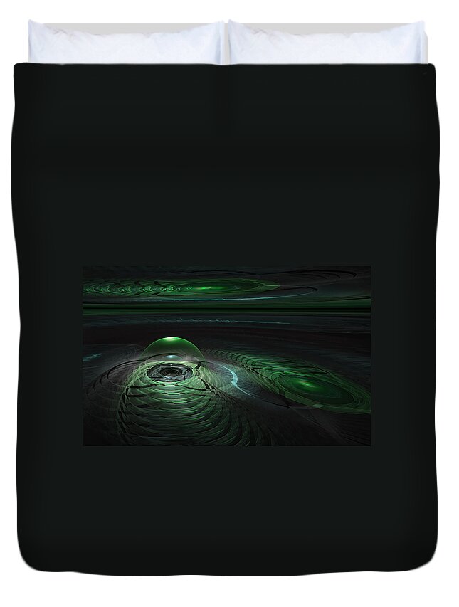 Fractal Duvet Cover featuring the digital art Greenland Outpost by Gary Blackman