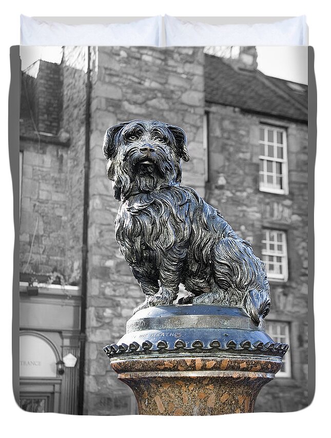 Greyfriars.greyfriar's Duvet Cover featuring the photograph Greyfriars Bobby by Diane Macdonald