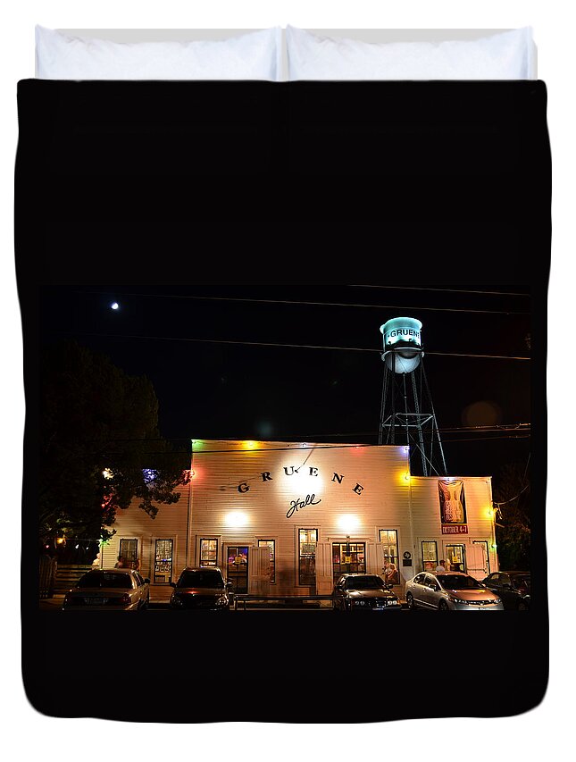 Timed Exposure Duvet Cover featuring the photograph Gruene Hall by David Morefield