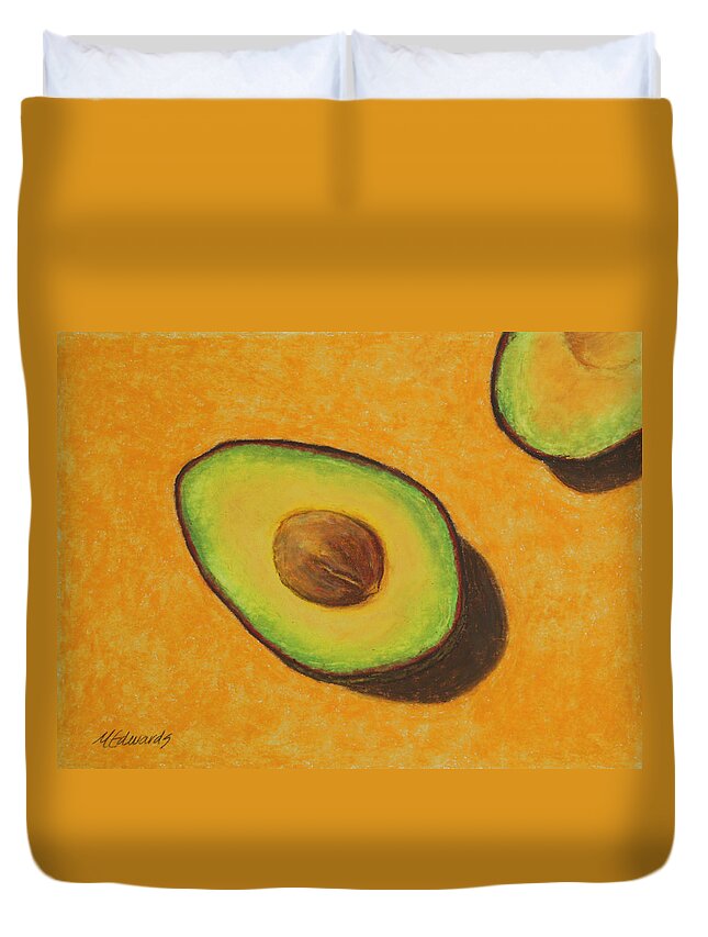 Guacamole Duvet Cover featuring the painting Guacamole Time by Marna Edwards Flavell
