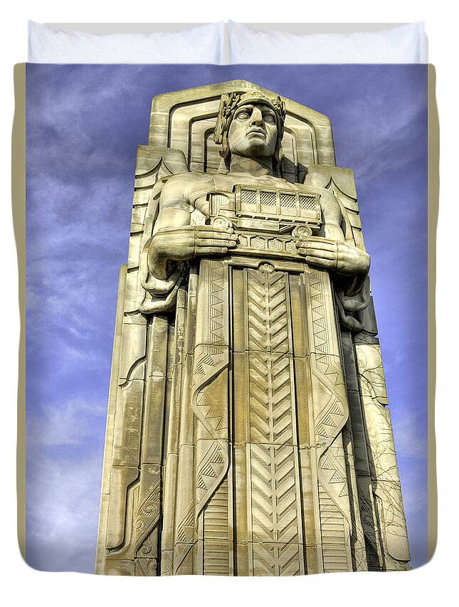 Cleveland Ohio Duvet Cover featuring the photograph Guardian of Traffic - 5 by David Bearden