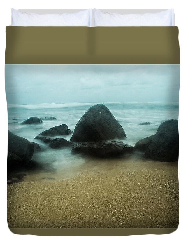 Ocean Duvet Cover featuring the photograph Guardians in Color by Parker Cunningham
