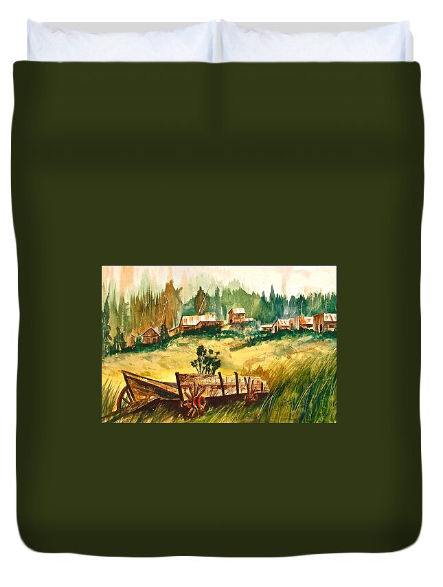 Ashcroft Duvet Cover featuring the painting Guess We'll Settle Here III by Frank SantAgata