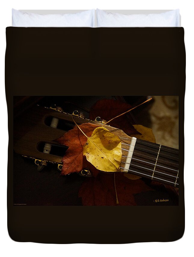 Guitar Duvet Cover featuring the photograph Guitar Autumn 4 by Mick Anderson