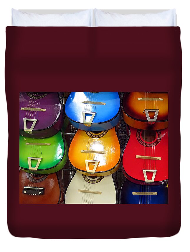 Guitars Duvet Cover featuring the photograph Guitaras San Antonio by Rick Locke - Out of the Corner of My Eye