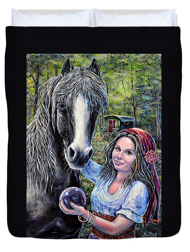 Gypsy Duvet Cover featuring the painting Gypsies by Gail Butler