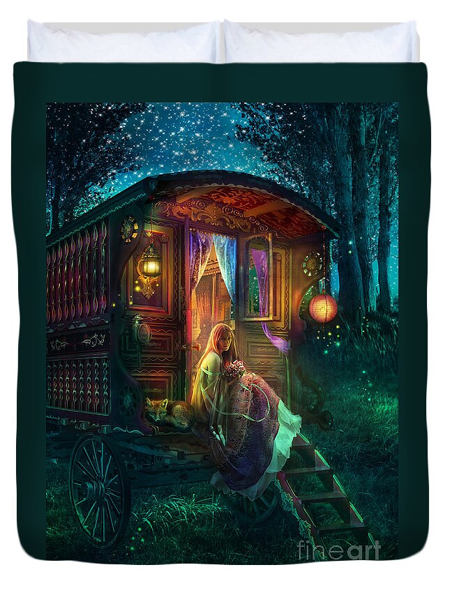 Gypsy Duvet Cover featuring the photograph Gypsy Firefly by MGL Meiklejohn Graphics Licensing