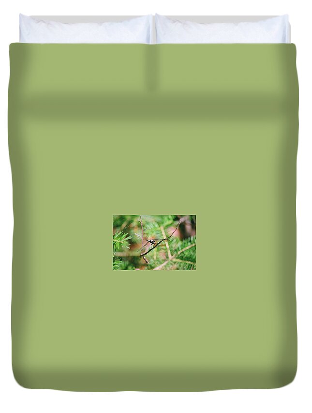 Dragonfly Duvet Cover featuring the photograph Hangin' Out by David Porteus