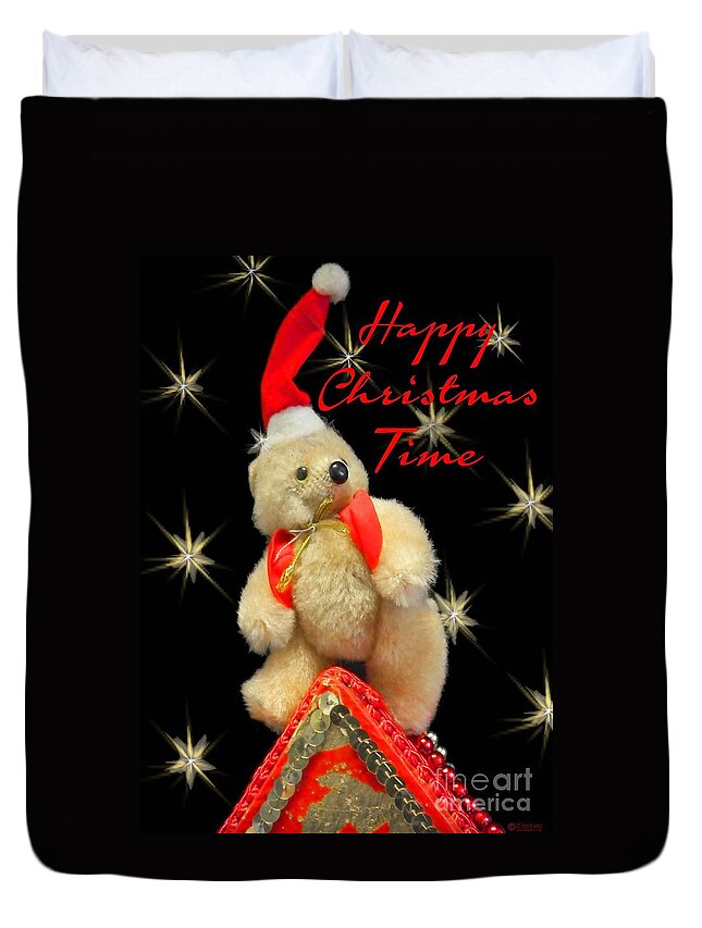 Christmas Duvet Cover featuring the digital art Happy Christmas by Lizi Beard-Ward