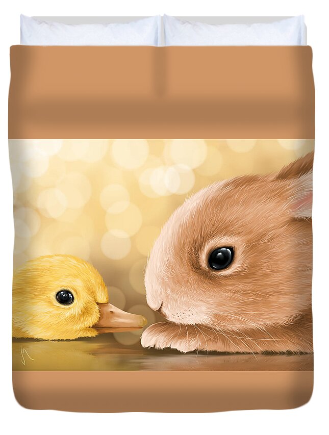 Easter Duvet Cover featuring the painting Happy Easter 2014 by Veronica Minozzi