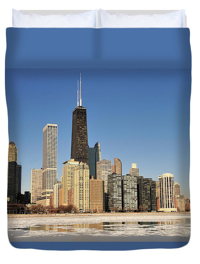 Lake Michigan Duvet Cover featuring the photograph Harbor In Winter by Bruce Leighty