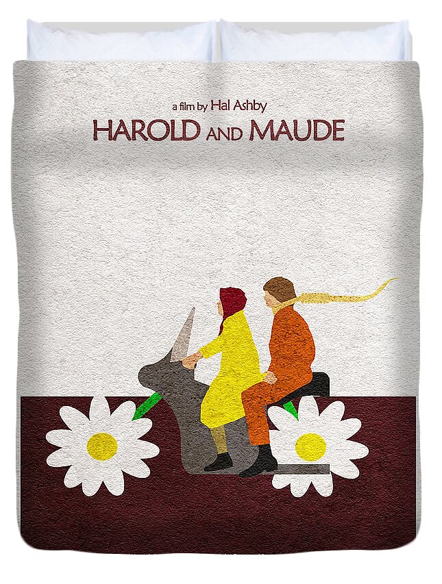 Harold And Maude Duvet Cover featuring the digital art Harold and Maude by Inspirowl Design