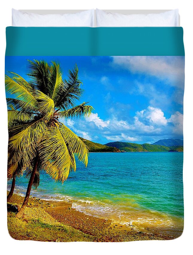Virgin Islands Duvet Cover featuring the photograph Haulover Bay USVI by Tamara Michael