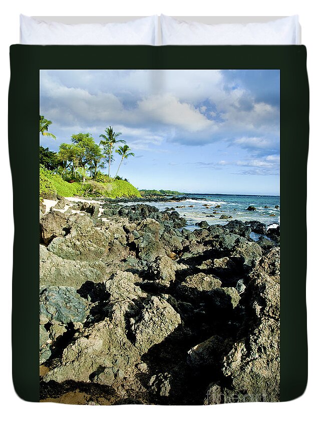 Hawaiian Duvet Cover featuring the photograph Hawaiian Beach on Maui 13 by Micah May