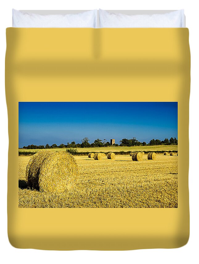 Bale Duvet Cover featuring the photograph Hay Bales by Mark Llewellyn