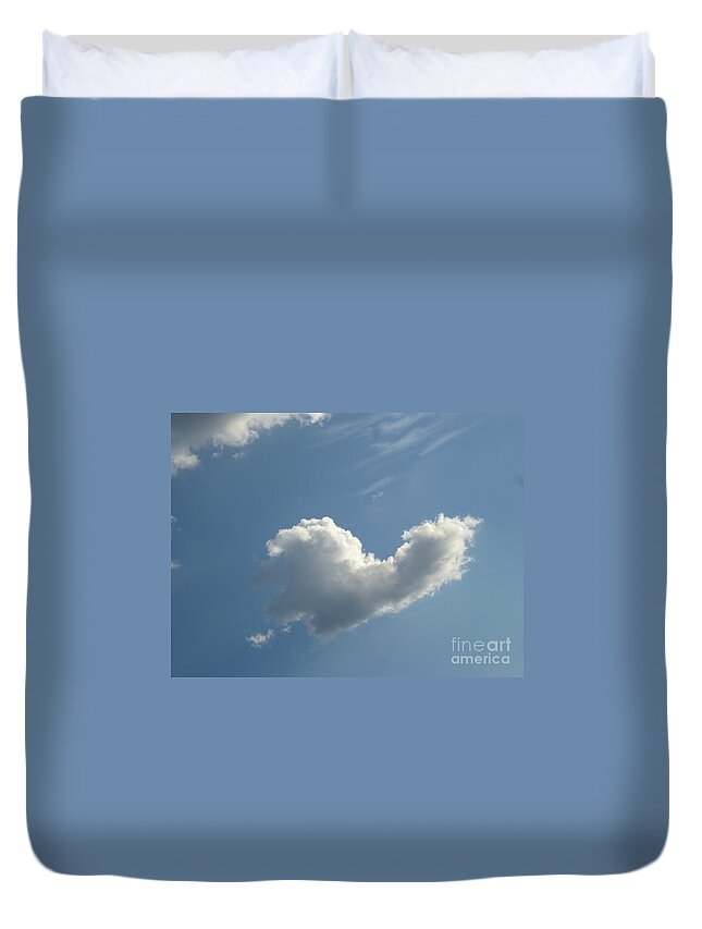 Heart Duvet Cover featuring the photograph Heart Cloud Sedona by Mars Besso