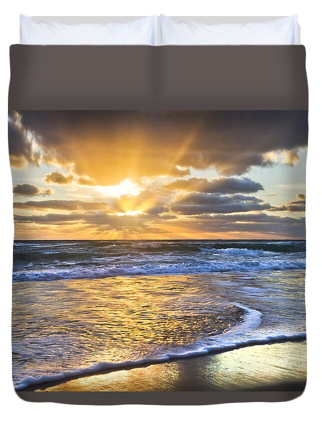 Clouds Duvet Cover featuring the photograph Heaven's Skylight by Debra and Dave Vanderlaan