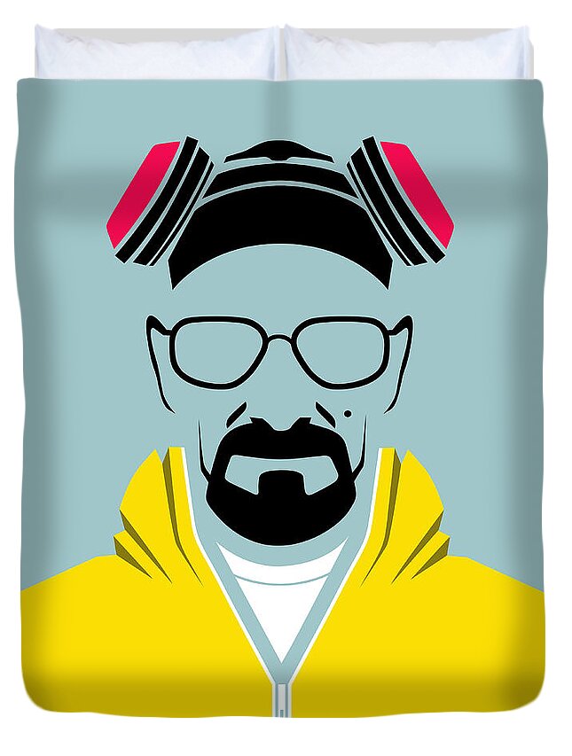 Breaking Bad Duvet Cover featuring the digital art Heisenberg Poster by Naxart Studio