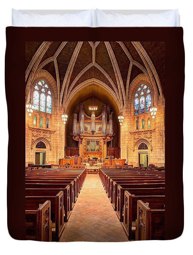 Mn Church Duvet Cover featuring the photograph Hennepin Avenue Methodist Church by Amanda Stadther