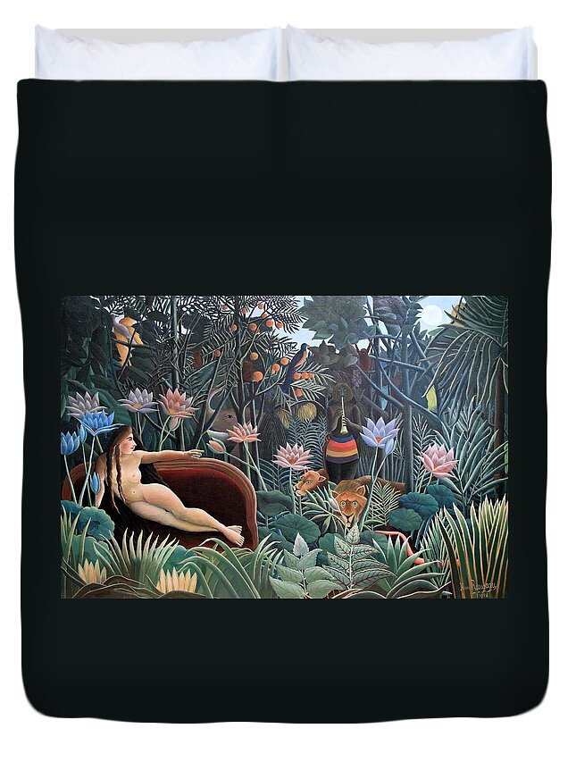 Henri Rousseau Duvet Cover featuring the painting Henri Rousseau The Dream 1910 by Movie Poster Prints