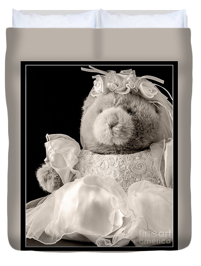 Teddy Bear Duvet Cover featuring the photograph Here Comes the Bride by Edward Fielding