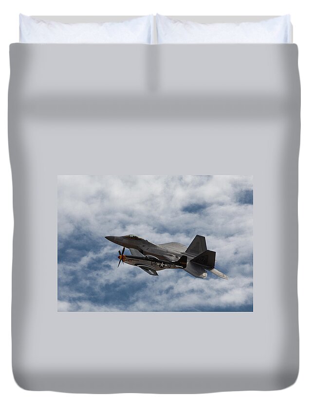 P-51 Duvet Cover featuring the photograph Heritage Flight by John Daly