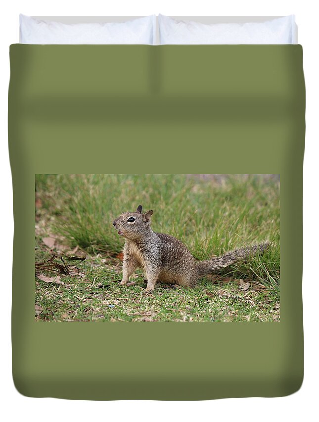 Ground Duvet Cover featuring the photograph Hey There by Christy Pooschke