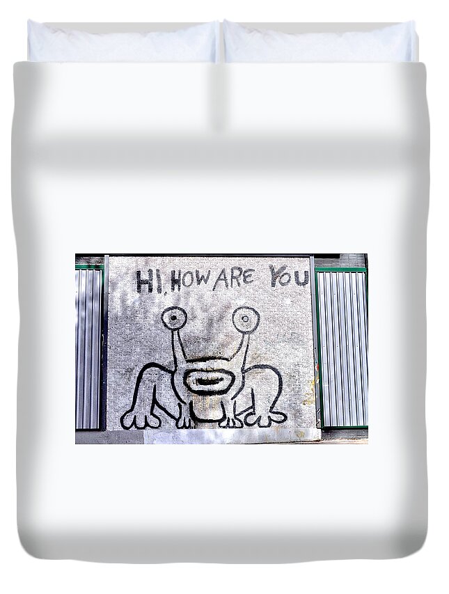 Greeting Card Duvet Cover featuring the photograph Hi How Are You by Kristina Deane