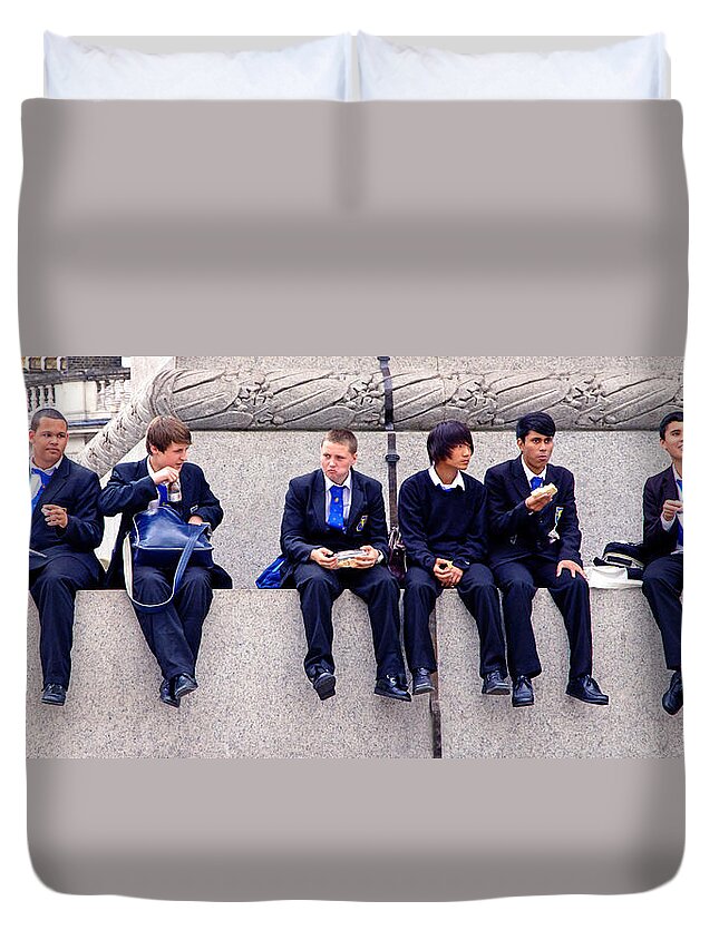 Private School Duvet Cover featuring the photograph High Lunch by Keith Armstrong