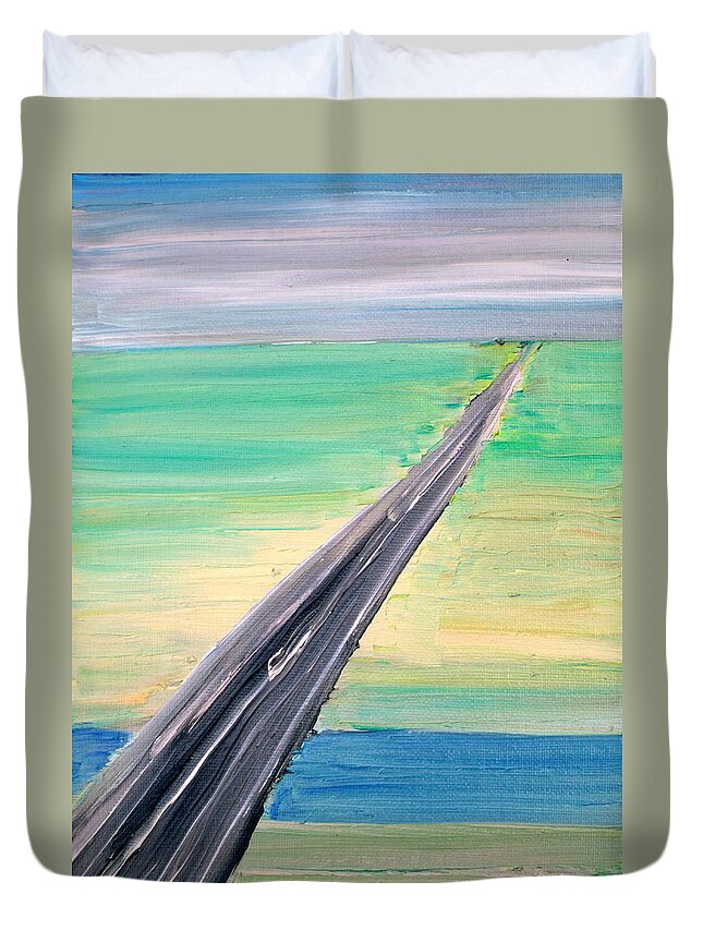 Highway Duvet Cover featuring the painting Highway by Fabrizio Cassetta