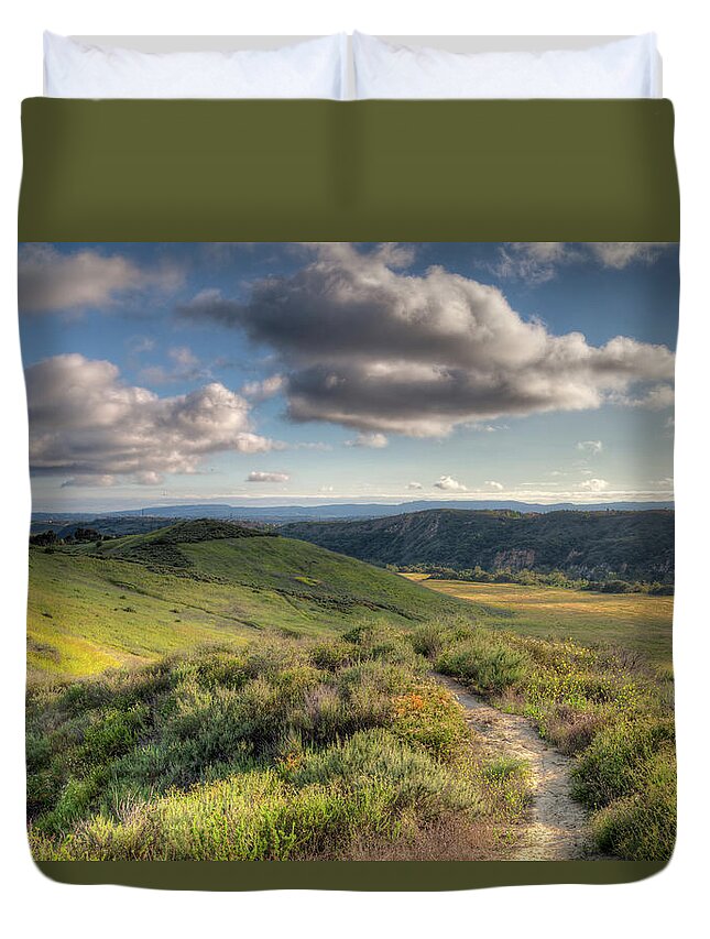 Scenics Duvet Cover featuring the photograph Hiking Trail In The Wilderness by Rsmseymour